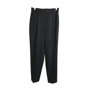 Mondi Trousers Wmns Size 40/10US BlueBlack Pleated Front Pants Vintage Timeless